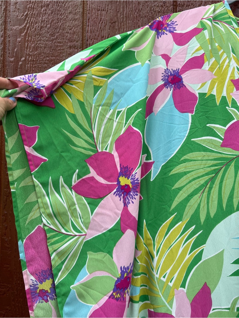 FKSP For Lake Style Pantry Tropical Floral Kaftan Maxi Dress Coverup XXS XS S - Picture 6 of 7